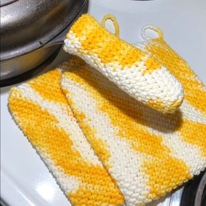 Cotton crochet potholders & cast iron pan holder